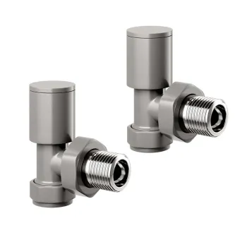 Stone Grey Angled Manual Radiator Valves (Pair) Standard 15mm