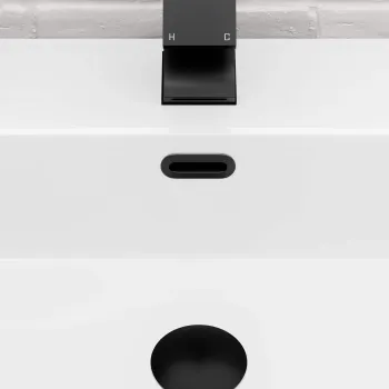Matt Black Oval Basin Overflow Ring