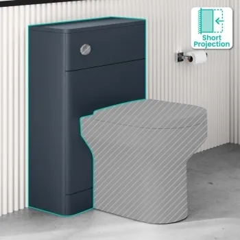 Inky Blue Slimline Back To Wall Toilet Unit 500mm