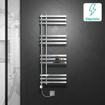 Madrid Electric Chrome Designer Heated Towel Rail 1200x450mm