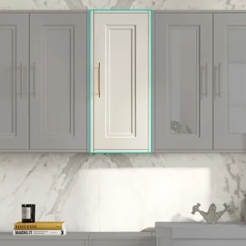 Chalk White Wall Hung Cabinet 700x300mm - Brass Knurled Handles