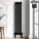 Athens Matt Black Triple Column Vertical Traditional Radiator 1800x380mm