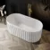Brent 1500mm Fluted Matt White Freestanding Bath