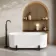 Shore 1700 Gloss White Freestanding Bath - Matt Black Feet