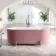 Shore 1700 Matt Pink Freestanding Bath - Chrome Feet