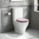 Kansas Traditional Rimless Close Coupled Toilet With Cashmere Pink Wooden Seat