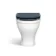 Kansas Traditional Rimless Back To Wall Toilet With Inky Blue Wooden Seat - Brushed Brass Hinges