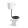 Hudson Traditional Low-Level Toilet With Inky Blue Seat & Pedestal Basin - Double Tap Hole