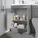 Trent Stone Grey Basin Vanity and Back To Wall Unit 1100mm - Left Handed