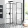 Munich Matt Black Grid 8mm Walk In Shower Enclosure 700mm & 700mm Glass with Pivotal Return Panel