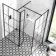 Munich Matt Black Grid 8mm Walk In Shower Enclosure 900mm & 800mm Glass with Pivotal Return Panel