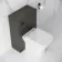 Elba Graphite Grey Slimline Back To Wall Unit and Atlanta Toilet - Black Accents