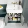 Monaco Midnight Green Combination Vanity Basin and Boston Toilet 1200mm - Brushed Brass Accents