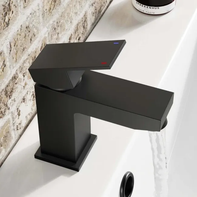 Lea Matt Black Basin Mixer Tap