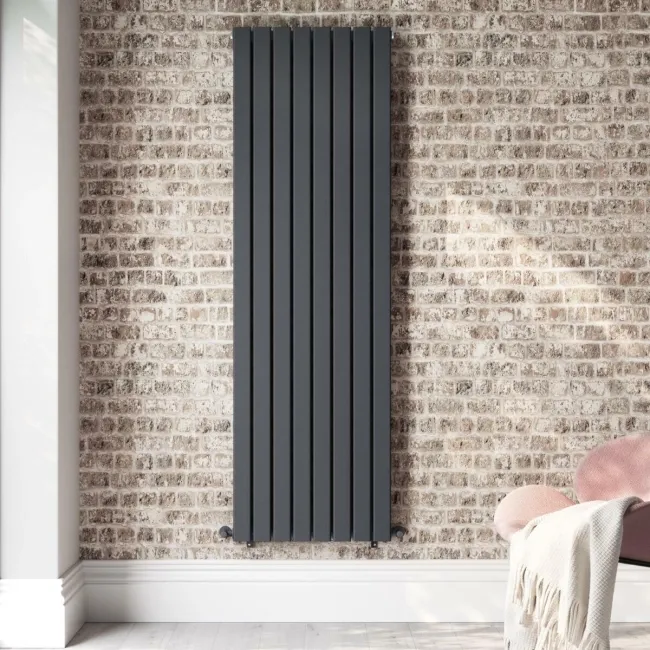 Faro Anthracite Double Flat Panel Vertical Radiator 1800x560mm