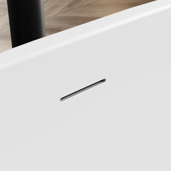 Brent 1700mm Fluted Matt White Freestanding Bath