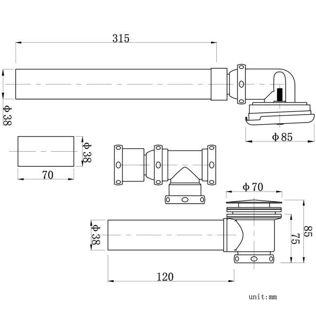 Exposed Bath Waste For Back To Wall Baths & Shower Baths