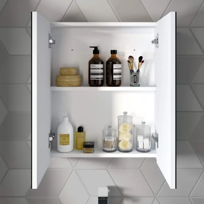 Gloss White Mirror Cabinet 500mm