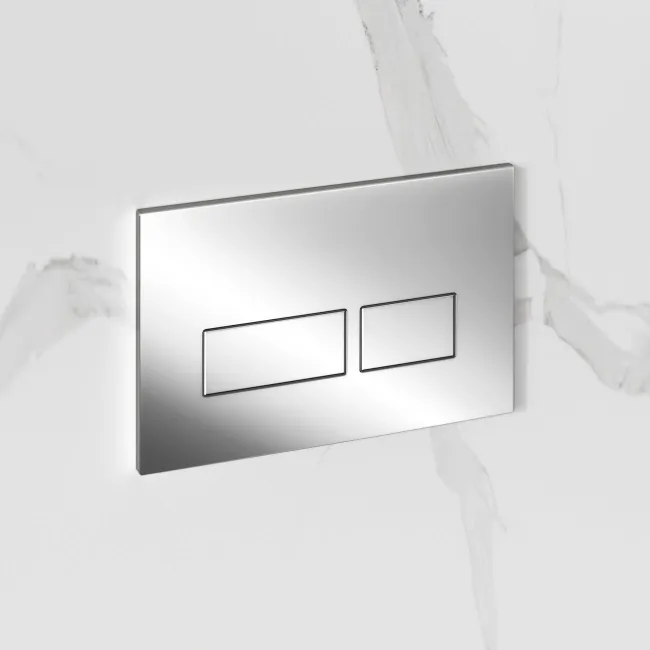 Idaho Pneumatic Wall Hung Toilet Frame and Concealed Cistern with Chrome Flush Plate - Square Buttons