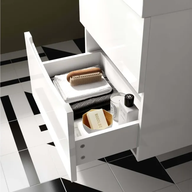 Austin Gloss White Wall Hung Basin Drawer Vanity 500mm