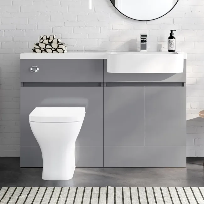 Foster Stone Grey Combination Vanity Basin and Atlanta Toilet 1200mm - Right Handed