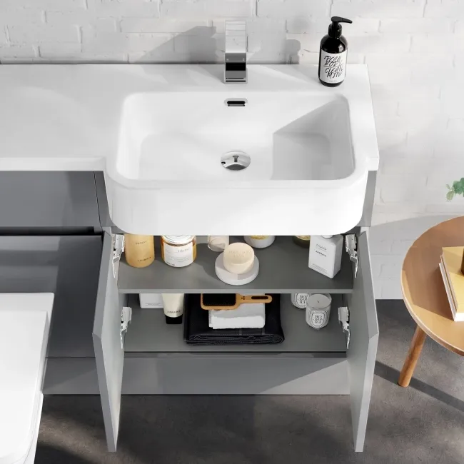 Foster Stone Grey Combination Vanity Basin and Atlanta Toilet 1200mm - Right Handed