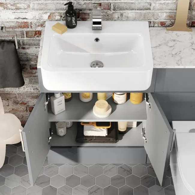 Harper Stone Grey Combination Vanity Basin with Marble Top & Boston Toilet 1200mm