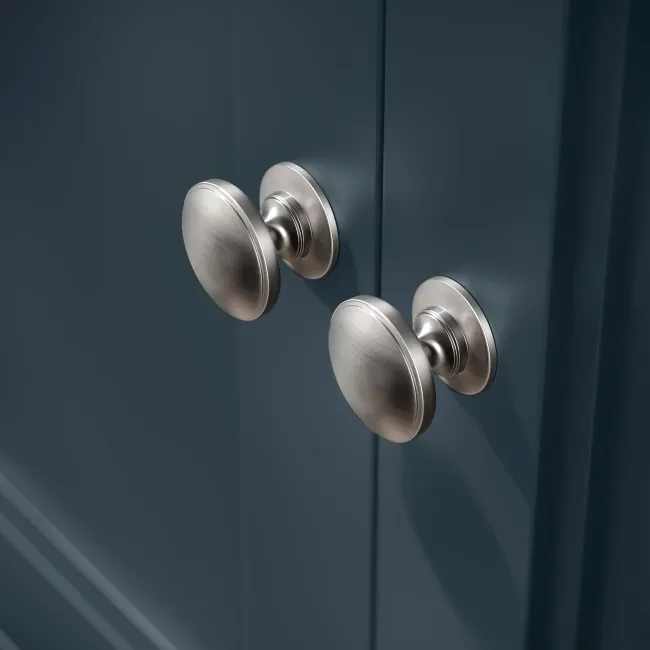 Monaco Inky Blue Combination Vanity Basin with Marble Top & Hudson Toilet with Wooden Seat 1200mm