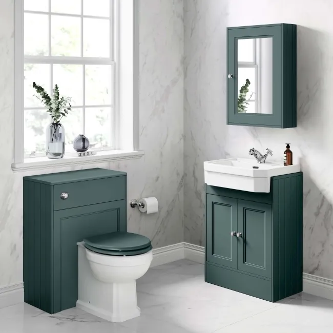 Midnight Green Mirror Cabinet 700x500mm