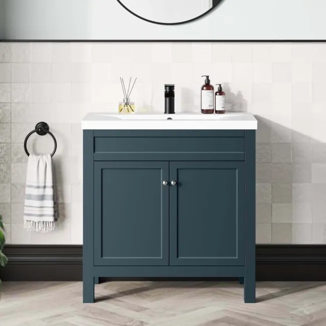 Bermuda Inky Blue Basin Vanity 800mm