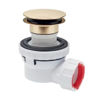 Wirquin Brushed Brass Dome Nano 6.7 Quick Clac All In One Basin Waste & Trap