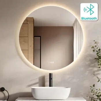 Kay Round Illuminated LED Mirror With BLUETOOTH Speaker 800mm