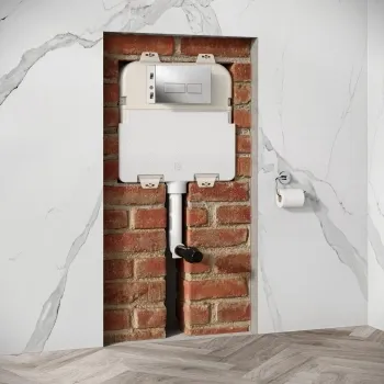 Idaho Pneumatic Concealed Cistern with Chrome Flush Plate - Square Buttons