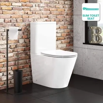 Boston Rimless Close Coupled Toilet With Premium Soft Close Slim Seat