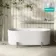 Shore 1700 Matt White Freestanding Bath - Chrome Feet