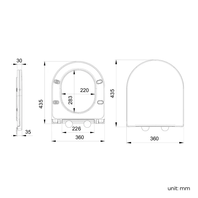 Loma Matt Black Quick Release Premium Soft Close Slim Seat
