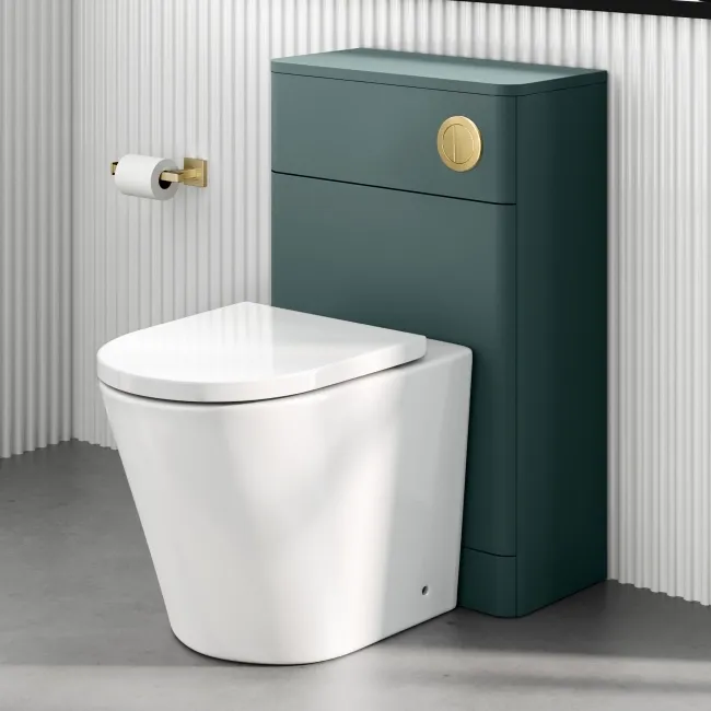 Arizona Pneumatic Concealed Cistern With Brushed Brass Round Push Button