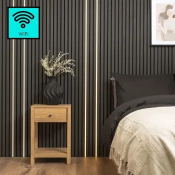 Trepanel Bright® Wall Panel WiFi LED Strip Lights Black Casing - 2.4m 4 Pack