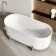 Shore 1700 Gloss White Freestanding Bath - Chrome Feet