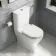 Kansas Traditional Rimless Close Coupled Toilet With Cotton White Wooden Seat