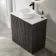 Crete Fluted Charcoal Elm Vanity with Marble Top & Nevis Basin 800mm