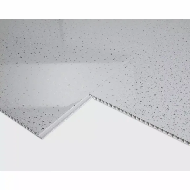 Trepanel Aqua® White Sparkle Quartz Effect PVC Shower Wall Panel