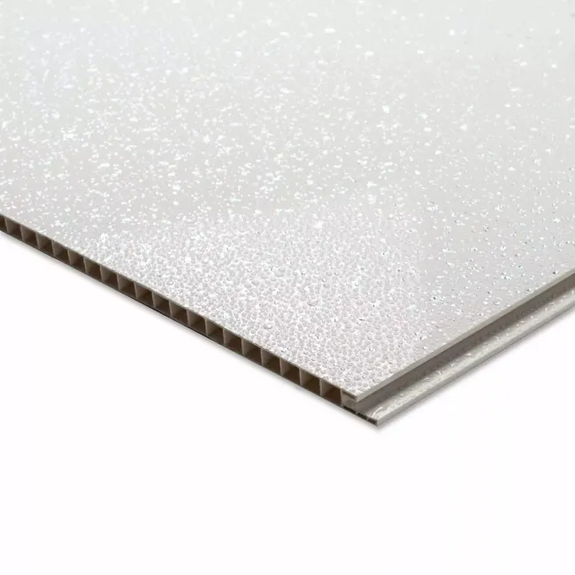 Trepanel Aqua® White Sparkle Quartz Effect PVC Shower Wall Panel