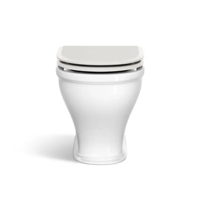Kansas Traditional Rimless Back To Wall Toilet With Cotton White Wooden Seat - Brushed Brass Hinges