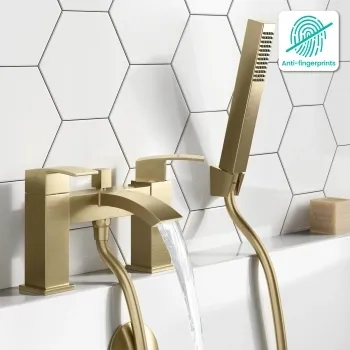 Brora Brushed Brass Bath Filler & Handheld Shower