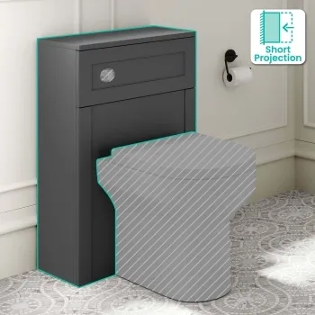Milos Slate Grey Slimline Back To Wall Toilet Unit 500mm