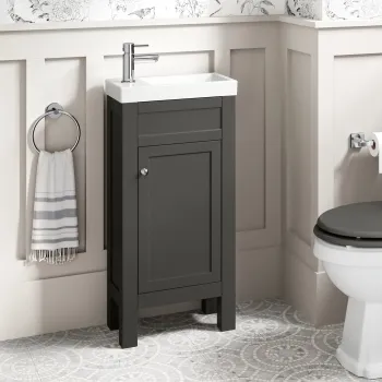 Bermuda Graphite Grey Cloakroom Basin Vanity 400mm