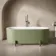 Shore 1700 Matt Green Freestanding Bath - Gunmetal Feet