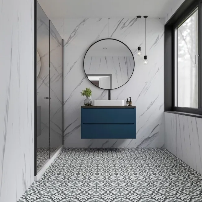 Trepanel Aqua® Matt Carrara Marble Effect PVC Shower Wall Panel