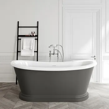 Mayfair 1700mm Graphite Grey Freestanding Roll Top Slipper Bath
